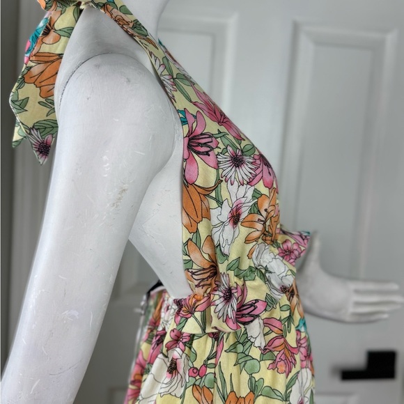 Charles Henry Floral Halter Linen Blend Midi Dress Size XS. A21 - Picture 10 of 16